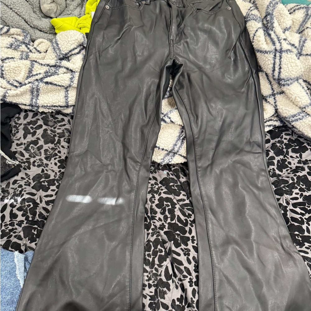 American Eagle Black Leather Look Pants